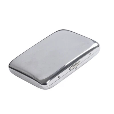 Silver Mirror Metal Cigarette Case Holder Pocket Box For 18pc Regular Cigarettes