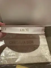 1 x Christian DIOR Holiday White Satin w/Gold Lettering Ribbon Roll of 50 Meter