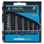 Sutton Tools EASY-OUT SCREW EXTRACTOR SET 6Pcs No.15A Chrome Steel *Aust Made