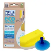 White Magic Eraser Sponge Shower w/Suction 1Pk (Pack of 6)