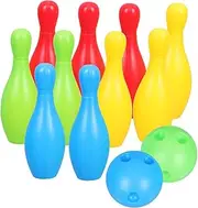 VICASKY 1 Set Children Mini Plastic Bowling Ball Kits Educational Bowling Game for Indoor and Outdoor Develops Fine Motor Skills Sports Toy