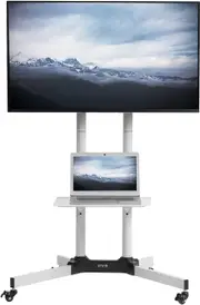TV Cart 32-83in, LCD LED OLED 4K Rolling Stand Laptop DVD Shelf