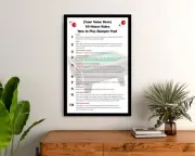PERSONALIZED BUMPER POOL 10 HOUSE RULES CUSTOM FRAMED ART POSTER