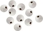 [Adabele] 10pcs 8mm Genuine Sterling Silver Stardust Round Spacer Beads for Jewelry Craft Making Findings SS245-8