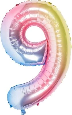 40" Unicorn Pink Gradient Baby Birthday 9 Month Number Float Balloon Princess
