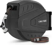 ONLYSEE Retractable Garden Hose Reel,20M Garden Hose Reel Wall Wounted,Self-Lock