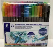 STAEDTLER 72 Double-Ended Watercolour Brush Pens 3001 TB72 NEW!