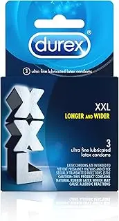Durex XXL Lubricated Extra Large Premium Condoms, 3 Count