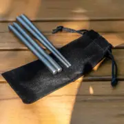 Titanium Foldable Chopsticks Ultra Light Outdoor Camping Tableware , Storage Bag