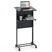 Costway 3-Position Height Adjustable Lectern Table Standing Desk Sit Stand Computer Side Table Black