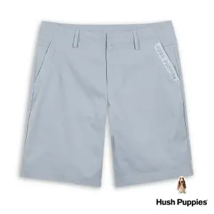 【Hush Puppies】男裝 短褲 品牌英文立體鋼模短褲(灰藍 / 43122102)