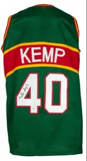 SHAWN KEMP SIGNED AUTOGRAPHED SEATLE SUPERSONICS GREEN NBA JERSEY