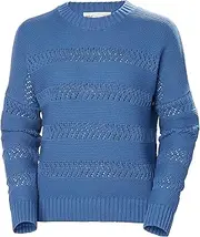 [Helly Hansen] Women's W Pier Pointelle Sweater Pullover Sweater, 636 Azurite, S