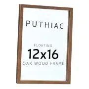 12x16 Floating Picture Frames - 12"x16" Oak Wood Picture 12x16, 1P Walnut