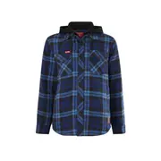 Hard Yakka Size XL Blue Quilted Flannel Hooded Shacket