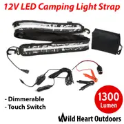 2x1.3m LED CAMPING LIGHT STRIP WHITE 12V FLEXIBLE Dimmer CARAVAN BOAT WATERPROOF
