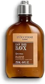 L'OCCITANE Eau des Baux 2 in 1 Shampoo & Shower Gel 250ml | Rugged & Woody Scent | Luxury Men's Beauty Hair & Body Wash