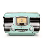 Crosley Corsair Radio Cd Player Aqua Blue Stereo Speaker Bluetooth Digital AM/FM