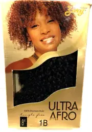 ZURY 100% Human Hair ULTRA AFRO 3 PC 8" Tangle Free Color 1B