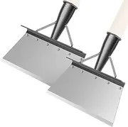 2Pcs Multifunctional Cleaning Shovel, Silver Black Manganese Steel Garden Tool, Heavy Duty Square Shovel for Digging, Lawn Edging, Weed Removal, Kitchen, Bathroom, Garage, Car