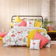 Bianca Flamingo Quilt Cover Set Melon