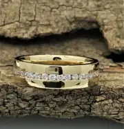 Channel Set 1/2 Ct Natural Diamond Wedding Men's Band Ring Solid 10K Yellow Gold