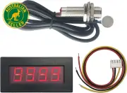 4 Digital LED Tachometer RPM Speed Meter+Hall Proximity Switch Sensor NPN Red