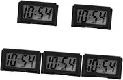 ULTECHNOVO 5pcs Car Digital Clock Auto Stick on Clock Projection Clocks Automotive Small Digital Clock Digital Wall Clock LED Wall Clock Car Clocks for Dash Dashboard Clock Cars Plastic Black