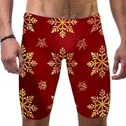 [FNETJXF] Mens Swim Briefs, Men's Swimwear, Golden Snowflake Stars Christmas