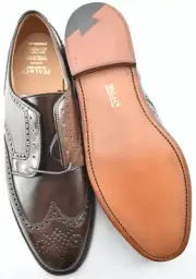 NEW w BOX | PEAL & CO 12D BROWN SHELL CORDOVAN WINGTIPS SHOES CROCKETT & JONES