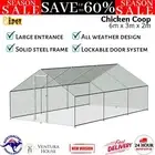 i.Pet Chicken Coop Cage Run Rabbit Hutch Large Walk In Hen Duck Goose House 3x6m