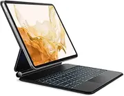 Magic Keyboard for Samsung Galaxy Tab S10+ Plus/S9+ Plus/S9 FE+ Plus/S8+ Plus/S7 FE/S7+ Plus 12.4 Inch, Magnetic Keyboard Case, Multi-Touch Trackpad, Easy-Set Floating Stand, 7 Colours Backlit Keys