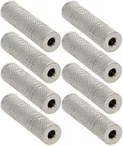 3.5mm Female to Female Stereo Audio Cable Adapter Stereo Jack Coupler AUX Joiner (1 Adapter, Silver)