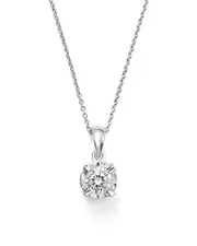 Diamond Solitaire Pendant Necklace in 14K White Gold, 0.30 ct. t. w.