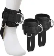 1 Pair Adjustable Ankle Strap with Double D-Rings, Work Out Cuff Attachment