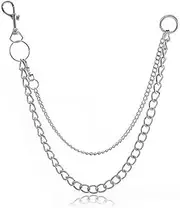 [Generic] Hip Hop Pants Jean Chain Goth Punk Silver Trousers Chains, Metal Denim Chain Body Waist Accessories, Retro Hip-hop Pants Chain, for Men and Women, Free Sizes