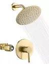 Sumerain Brushed Gold Shower Faucet with 8 in Stainless Steel Rain Shower Head