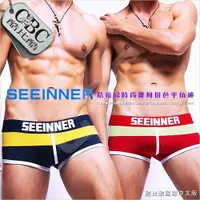 在飛比找樂天市場購物網優惠-SEEINNER精梳棉時尚幾何拼色男平角褲 激凸性感 型男狂