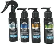 CLEAN SWIM Daily Swim Travel Pack. With a convienient Travel Case. All 4 Clean Swim Products. Charcoal Body Spray, Clean Swim Body Spray, Daily Conditioner and Shampoo 60mL