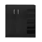 NNEDSZ 2 Doors Shoe Cabinet Storage Cupboard - Black