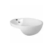 430*430*150mm Poseidon PSR4343 Gloss White Ceramic Round Semi Recessed Basin