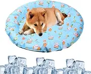 Dog Cooling Beds | Round Non-Slip Pet Reusable Training Mat - Crate Blanket Cat for Small Medium and Large Pet Outdoor Or Home Use