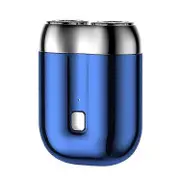 Dual Head Electric Razor for Men - Mini USB Shaver, Portable, Washable Blue