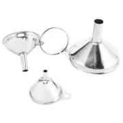 3 Pack Stainless Steel Funnels Set for Kitchen Use Filling Bottles Liquor6883