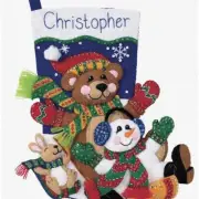 Winter Wonderland Stocking Craft Kit - Create Your Own Festive Toboggan Trio wit