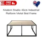 Modern Studio 45cm Industrial Platform Metal Bed Frame - Queen Size