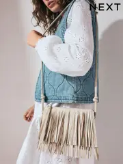 Bone Leather Fringe Cross-Body Bag (AT9503) | $71