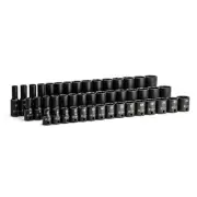 3/8 in. Drive Shallow, Semi-Deep and Deep Impact Socket Set, Metric, 8 to 22 ...