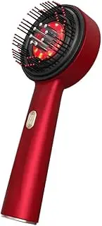 Multi-functional Red Hair Brush, Cordless Electric Shiatsu Hair Brush, Deep Scalp Massage Comb for Muscle Relax