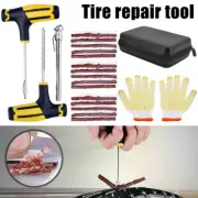 Tubeless Tyre Puncture Repair Kit Tool Auto Tire Plug Kit with 15 Rubber·-